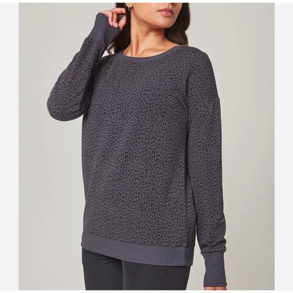 Mondetta Leopard Print Moisture-Wicking Soft Pullover Knit‎ Small Sweatshirt - Picture 1 of 10